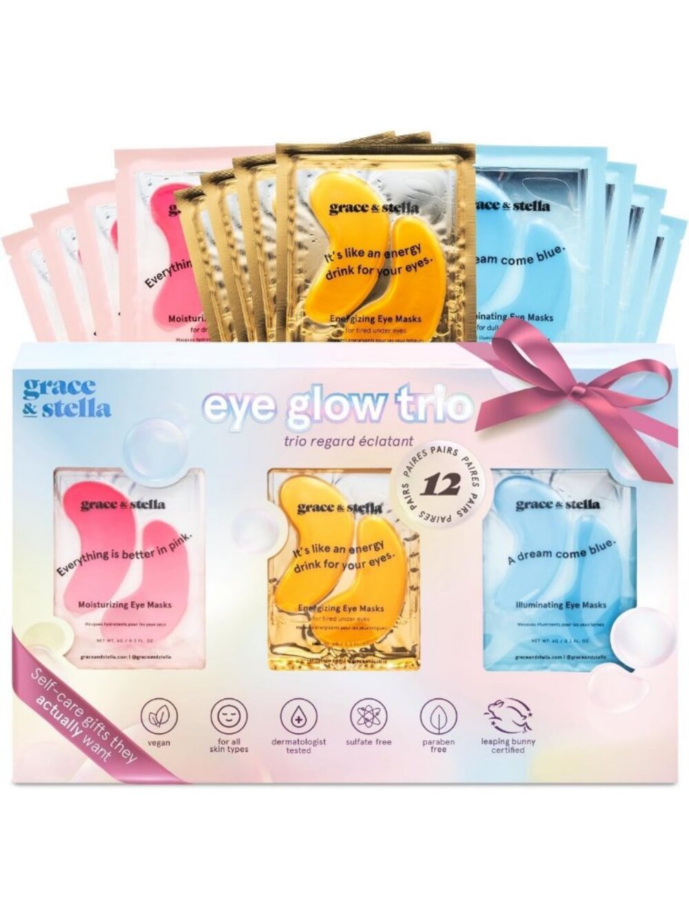 Hydrating Under Eye Patches - Reduce Puffiness & Dark Circles, Brighten Eyes